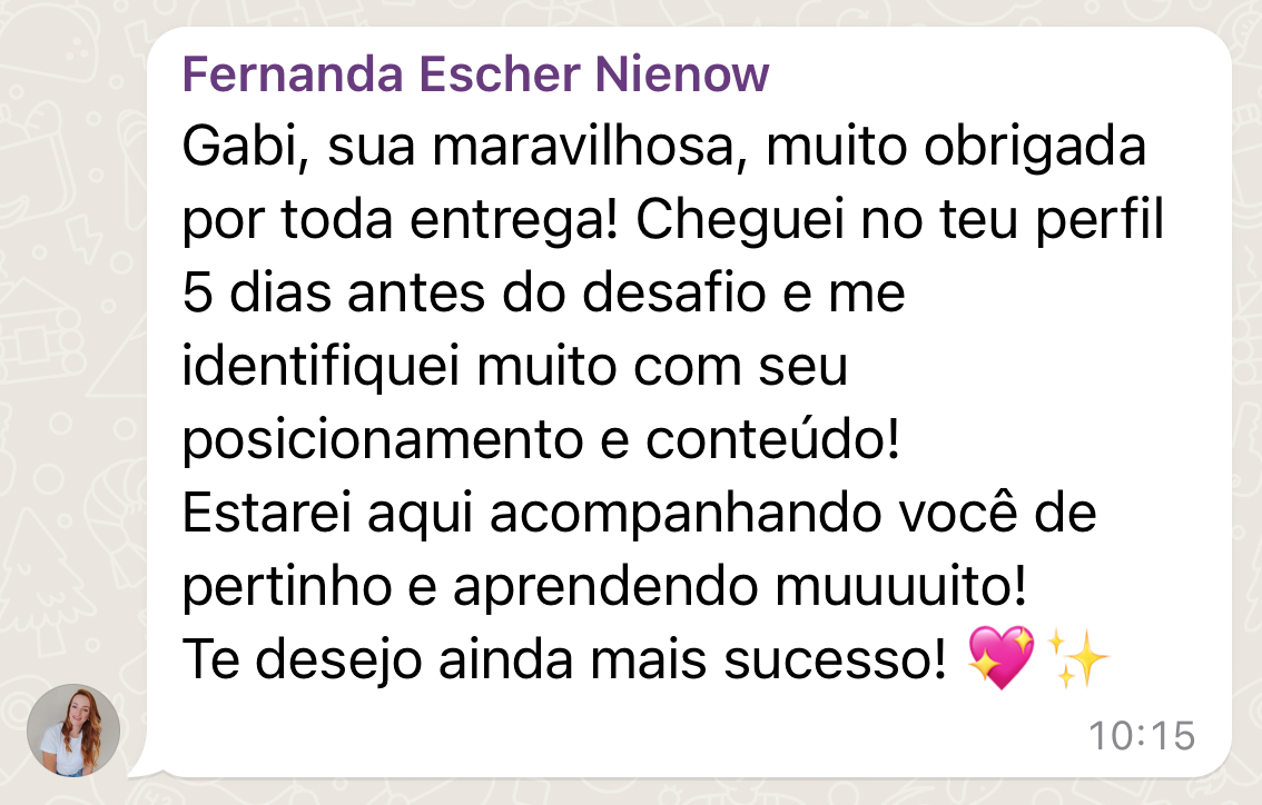 Depoimento de aluna 6